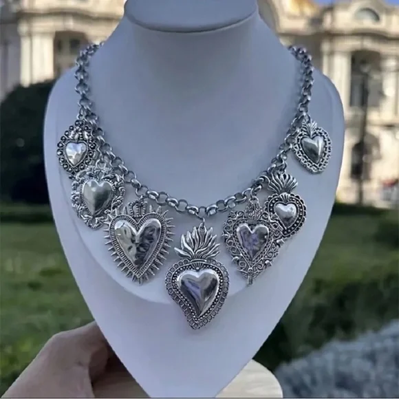 Zara Silver Heart Charm Necklace - Picture 2 of 3